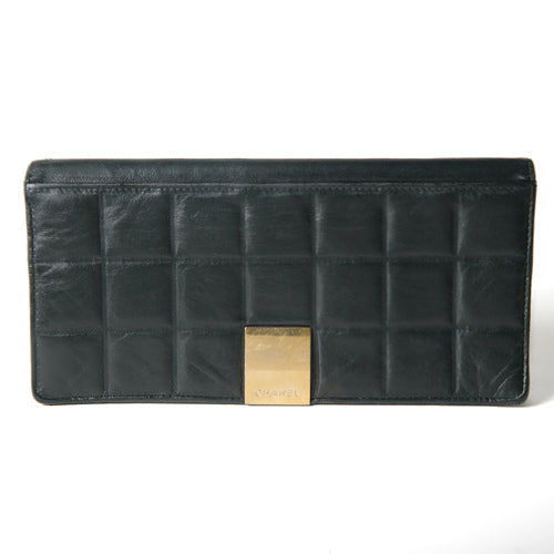 CHANEL チョコバー２つ折れ札入れ（黒）