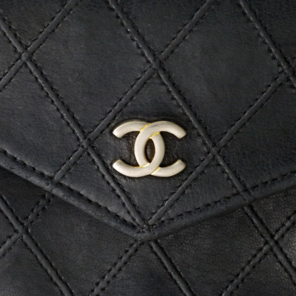 OLD CHANEL ビコローレWホック２つ折り財布（黒）
