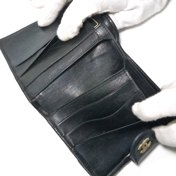 OLD CHANEL ビコローレWホック２つ折り財布（黒）