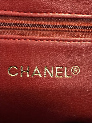 OLD CHANEL80sラムマトラッセ　トートバッグ（赤）