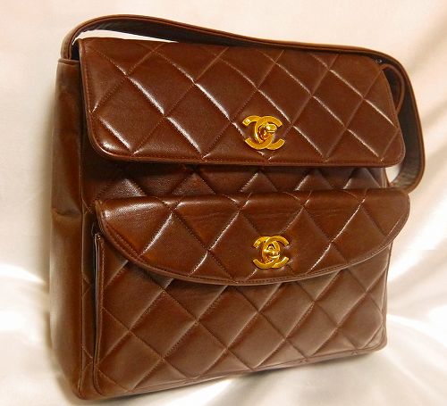 CHANELマトラッセ　ワンショルダー（茶）<SS-044C>
