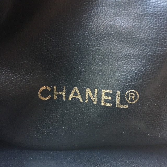 OLD CHANEL ラムスキン巾着チェーンショルダー（黒）
