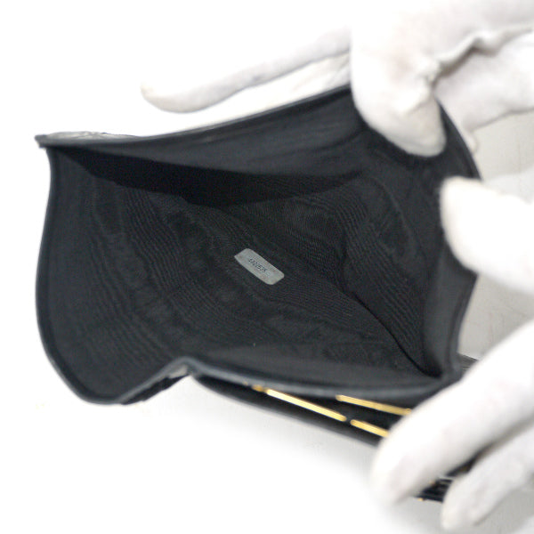 OLD CHANEL　マトラッセがま口長財布（黒/ラムスキン）