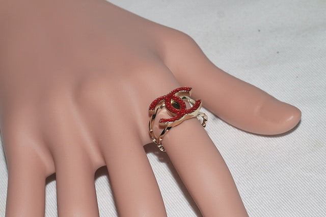 CHANELココリング（シルバー×赤）