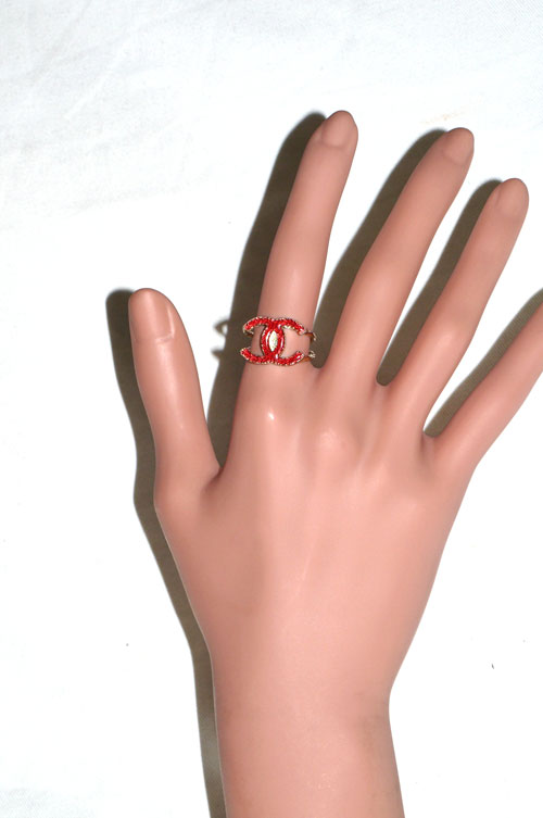 CHANELココリング（シルバー×赤）
