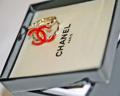 CHANELココリング（シルバー×赤）