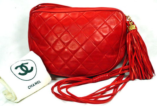 OLD CHANEL　フリンジショルダー（赤）