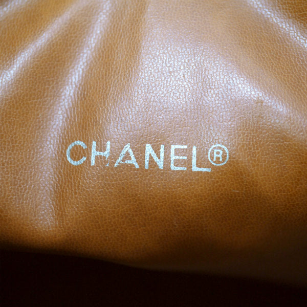 OLD CHANEL　マトラッセ巾着Wチェーンショルダー（キャメル）