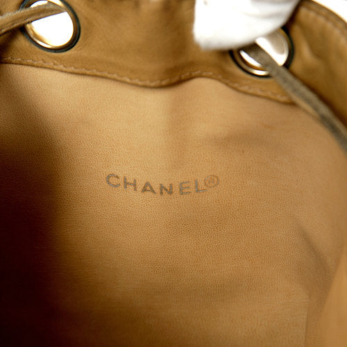 OLD CHANEL　ラムスキン巾着ショルダー（ベージュ）