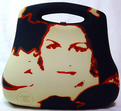 OLD CHANELフェイスバッグ（黒/オレンジ）