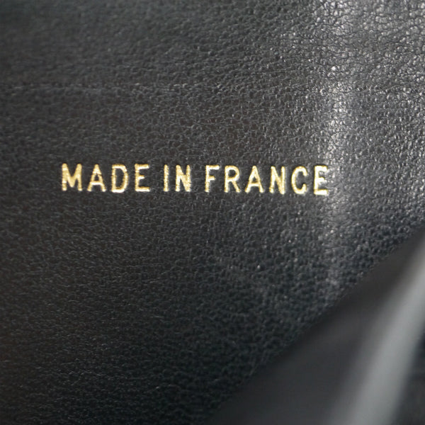 OLD CHANEL　ココステッチWホック折財布（黒/ラムスキン）