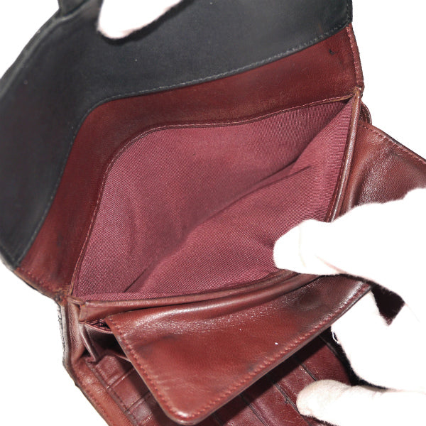 OLD CHANEL　マトラッセ3つ折り長財布（黒/ラムスキン）