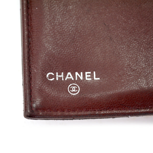 OLD CHANEL　マトラッセ3つ折り長財布（黒/ラムスキン）