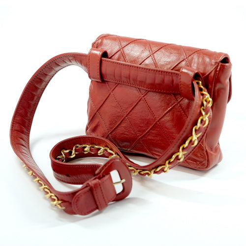 CHANEL　マトラッセウエストポーチ（赤）