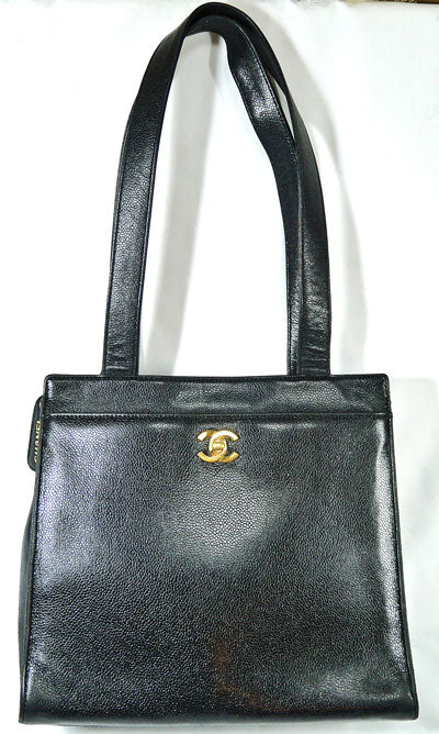 CHANELキャビア黒トートバッグ