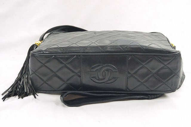 OLD CHANEL　フリンジ　Wポケ ショルダー（黒）