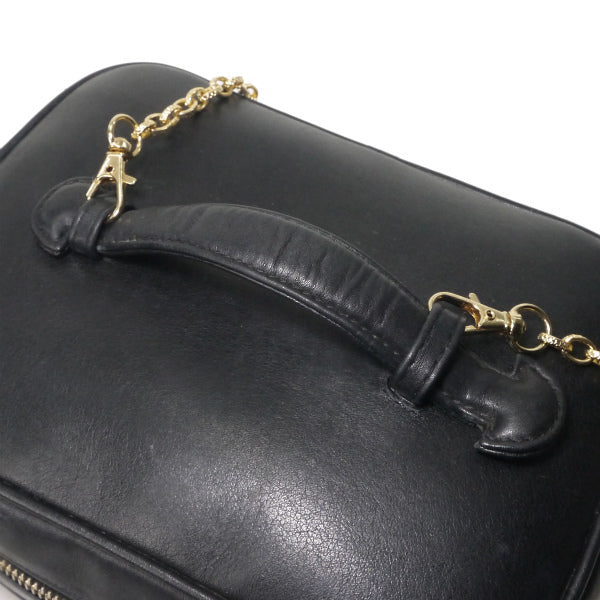OLD CHANEL　チェーン付ビコローレ ココチャームバニティ（黒/ラムスキン）