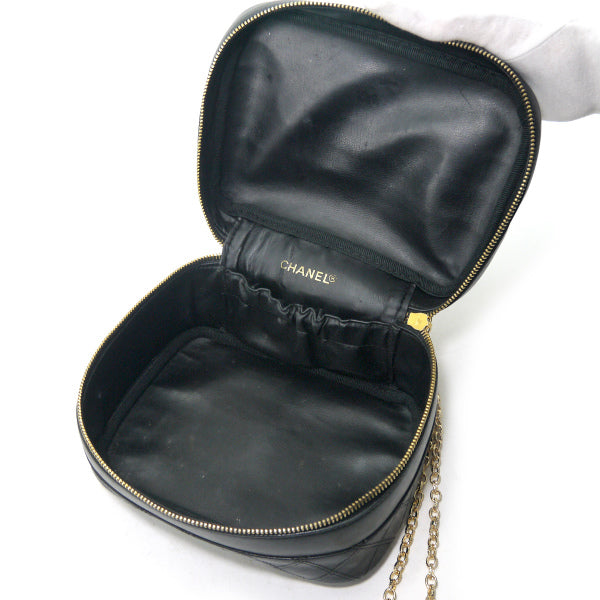 OLD CHANEL　チェーン付ビコローレ ココチャームバニティ（黒/ラムスキン）