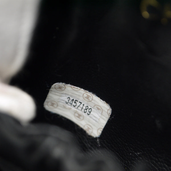 OLD CHANEL　チェーン付ビコローレ ココチャームバニティ（黒/ラムスキン）