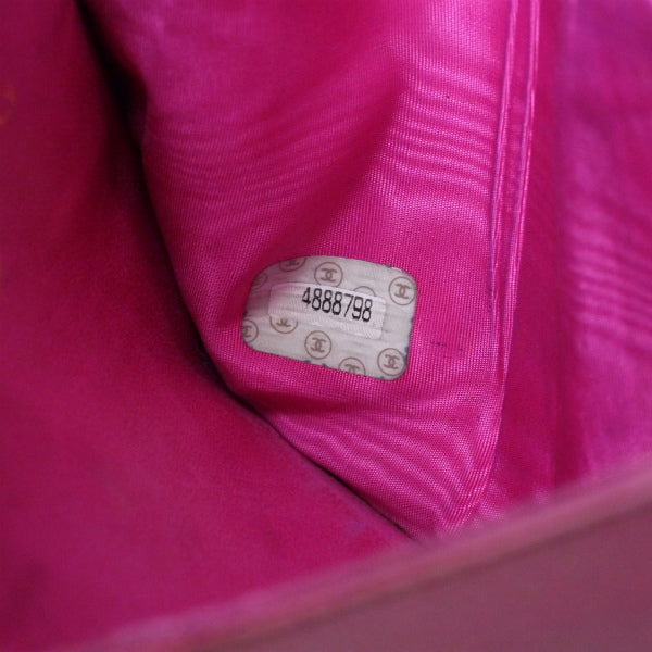 OLD CHANEL　＜訳あり＞ココステッチWホック折財布（ピンク/キャビアスキン）