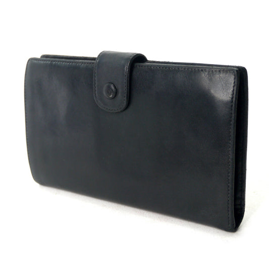 OLD CHANEL ココステッチがま口長財布（黒/ラムスキン）