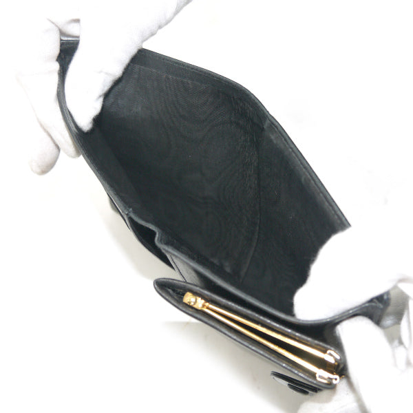 OLD CHANEL ココステッチがま口長財布（黒/ラムスキン）