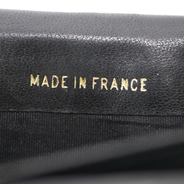 OLD CHANEL ココステッチがま口長財布（黒/ラムスキン）