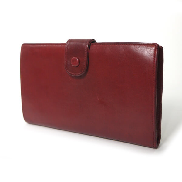 OLD CHANEL ココステッチがま口長財布（赤/ラムスキン）