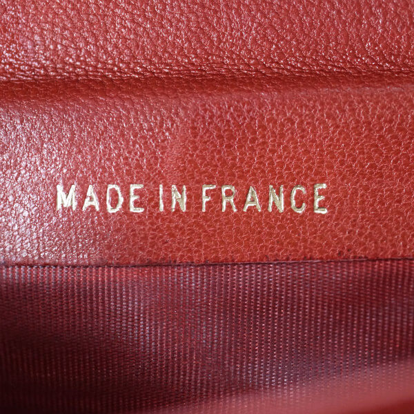 OLD CHANEL ココステッチがま口長財布（赤/ラムスキン）