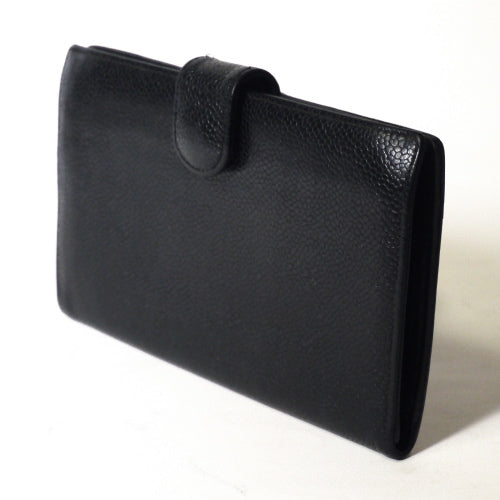 CHANEL長財布ガマ口（黒）キャビアスキン