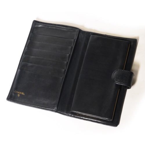 CHANEL長財布ガマ口（黒）キャビアスキン