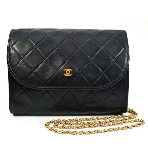 OLD CHANEL　チェーン　マトラッセ　ポシェット（黒）