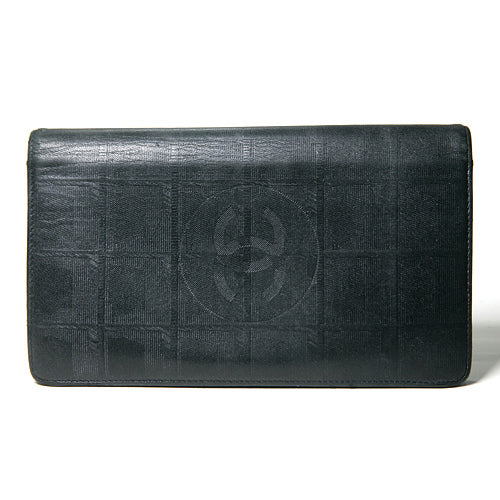 CHANEL　シグネチャー皮長財布(黒）