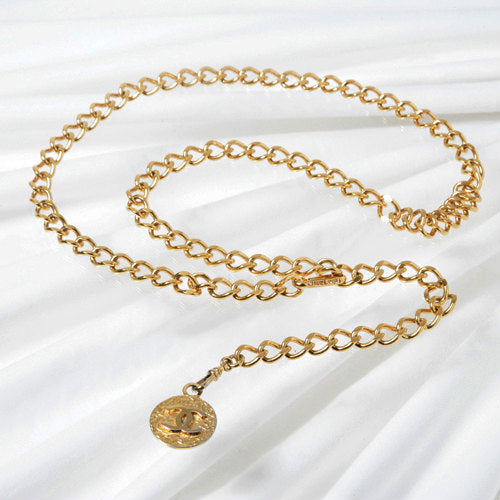 OLD CHANEL　ゴールドチェーン　ベルトネックレス