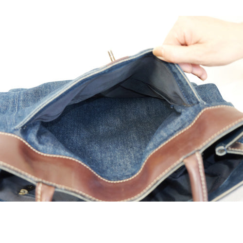 OLD CHANEL　デニムトートバッグ(ワンウォッシュブルー)