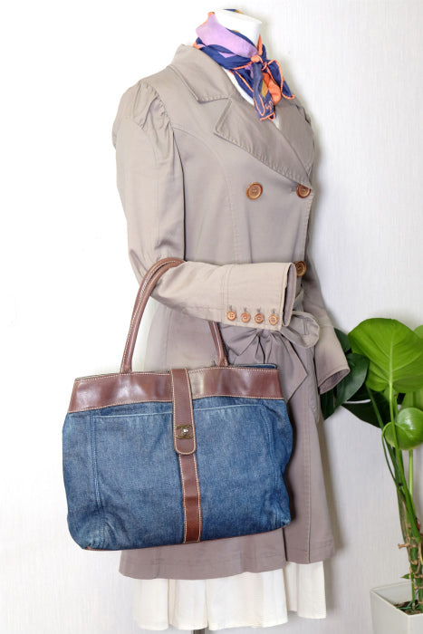OLD CHANEL　デニムトートバッグ(ワンウォッシュブルー)