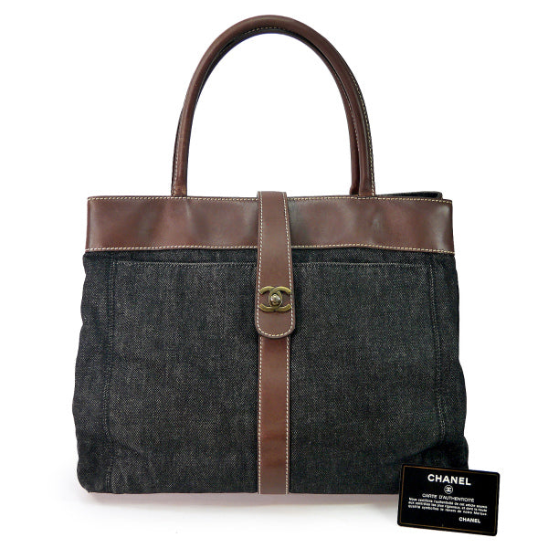 OLD CHANEL　デニムトートバッグ(インディゴブルー)