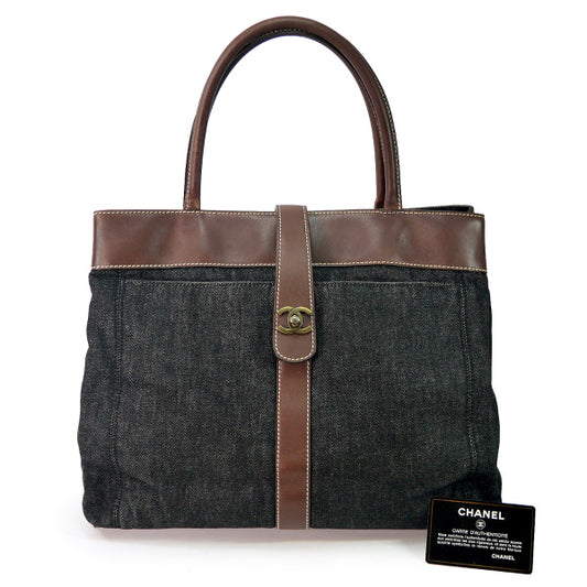 OLD CHANEL　デニムトートバッグ(インディゴブルー)