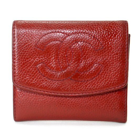 OLD CHANEL ココステッチ コイン＆カードケース（赤/キャビアスキン）