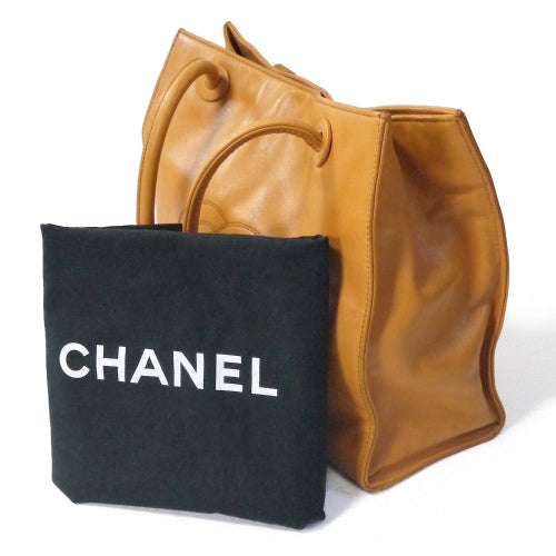 OLD CHANEL<訳あり＞ラム革トートバッグ（黄）