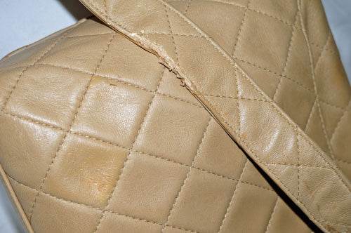 OLD CHANEL ＜訳アリ＞ベージュ マトラッセ  ショルダー
