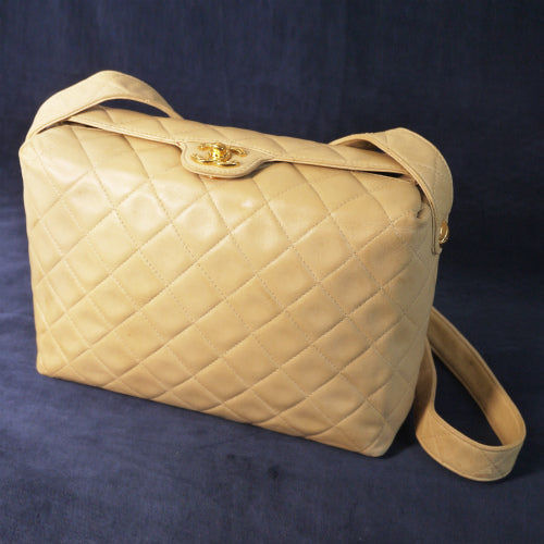 OLD CHANEL ＜訳アリ＞ベージュ マトラッセ  ショルダー