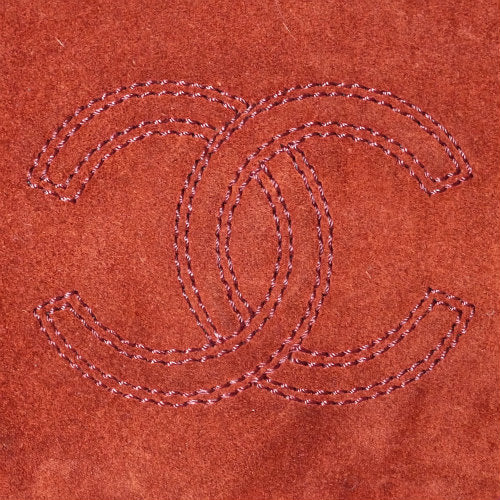 OLD CHANEL　フリンジ付スエードショルダー（海老茶）