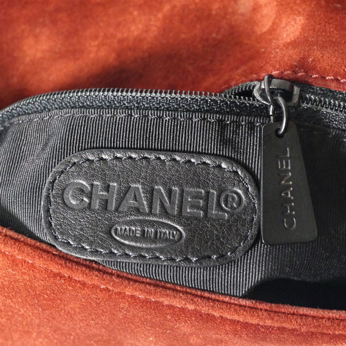 OLD CHANEL　フリンジ付スエードショルダー（海老茶）