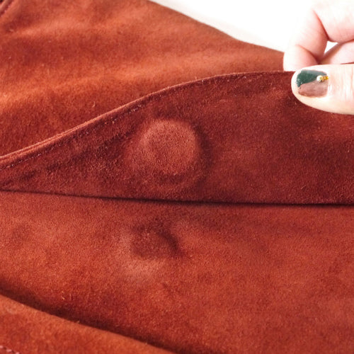 OLD CHANEL　フリンジ付スエードショルダー（海老茶）