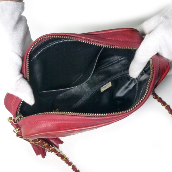 OLD CHANEL フリンジマトラッセ チェーンバッグ（赤） – Vintage Shop