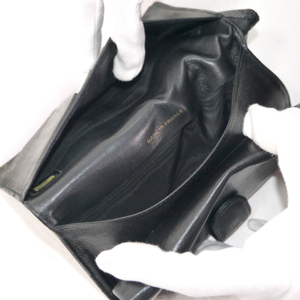 OLD CHANEL　がま口長財布（黒/キャビアスキン）