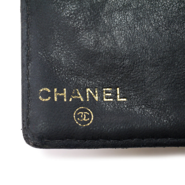 OLD CHANEL　がま口長財布（黒/キャビアスキン）