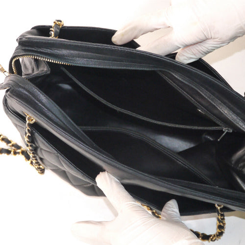 OLD CHANEL　マトラッセＷチェーンショルダー（黒）