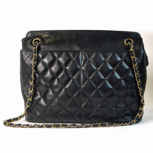 OLD CHANEL　マトラッセＷチェーンショルダー（黒）